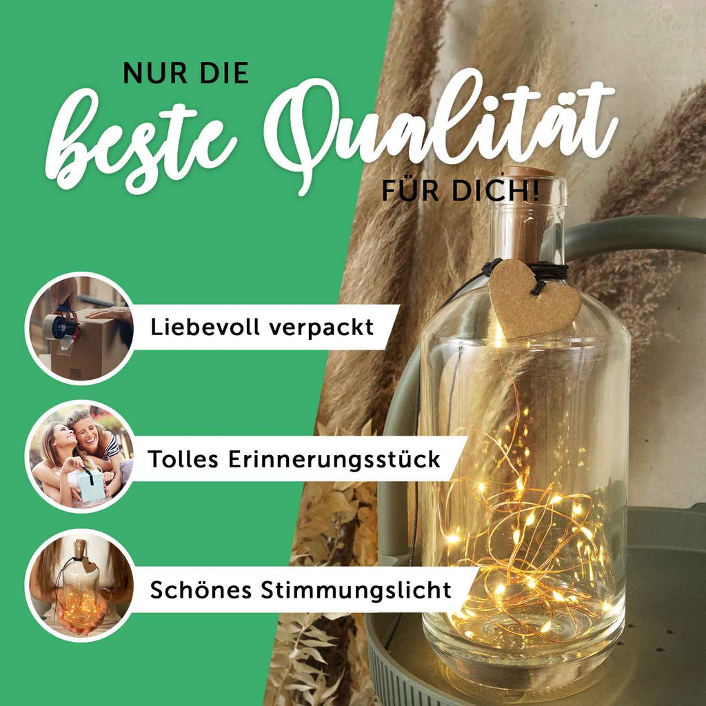 LED-Flaschenlicht „Weihnachtsbaum“ – UV-Druck & Lichterkette