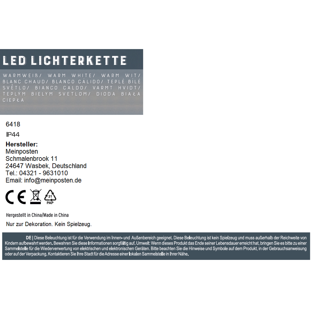 LED-Lichterkette 24 m – 768 LEDs, Timer & 8 Lichtmodi