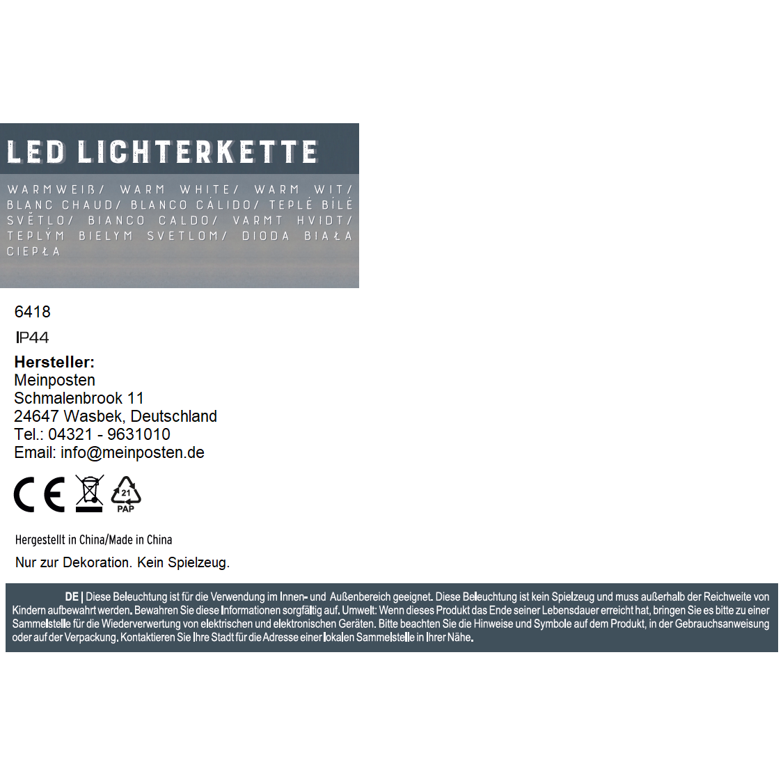 LED-Lichterkette 24 m – 768 LEDs, Timer & 8 Lichtmodi