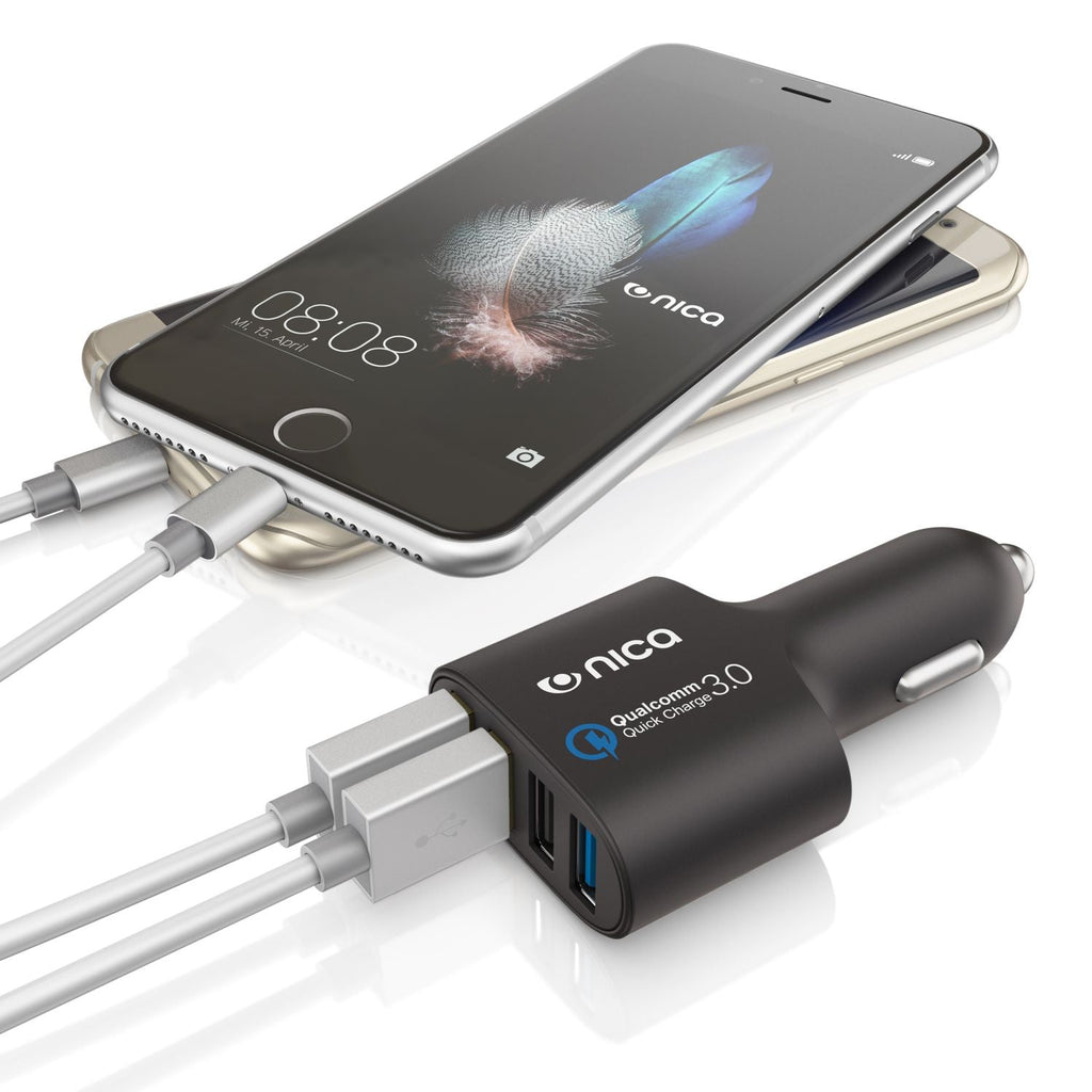 4-Port USB Auto-Ladegerät mit Quick Charge 3.0 – 12/24 V