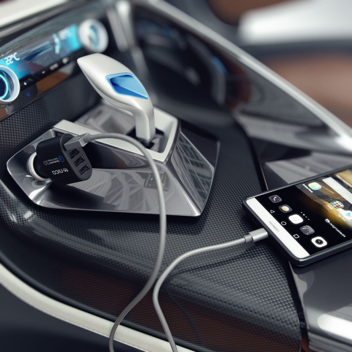 4-Port USB Auto-Ladegerät mit Quick Charge 3.0 – 12/24 V