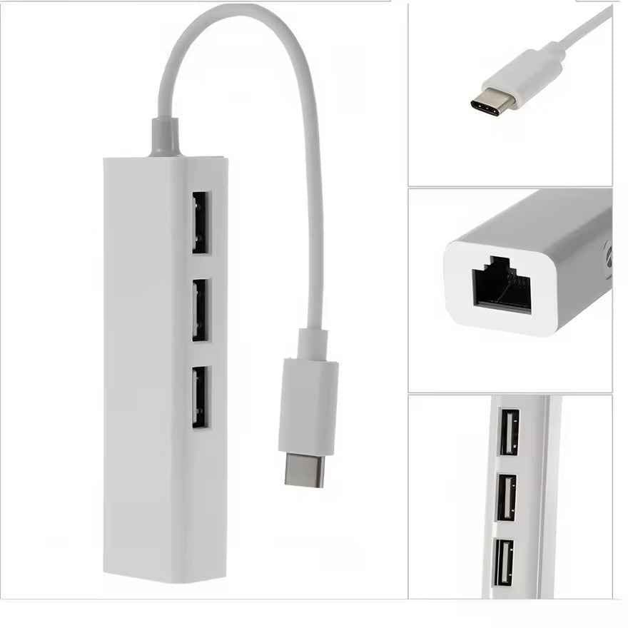 USB-C Hub mit RJ45 LAN & 3× USB-A – 10/100 Mbit/s