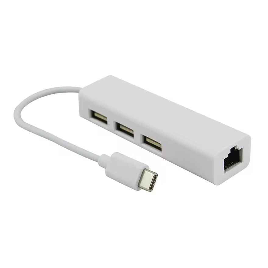 USB-C Hub mit RJ45 LAN & 3× USB-A – 10/100 Mbit/s