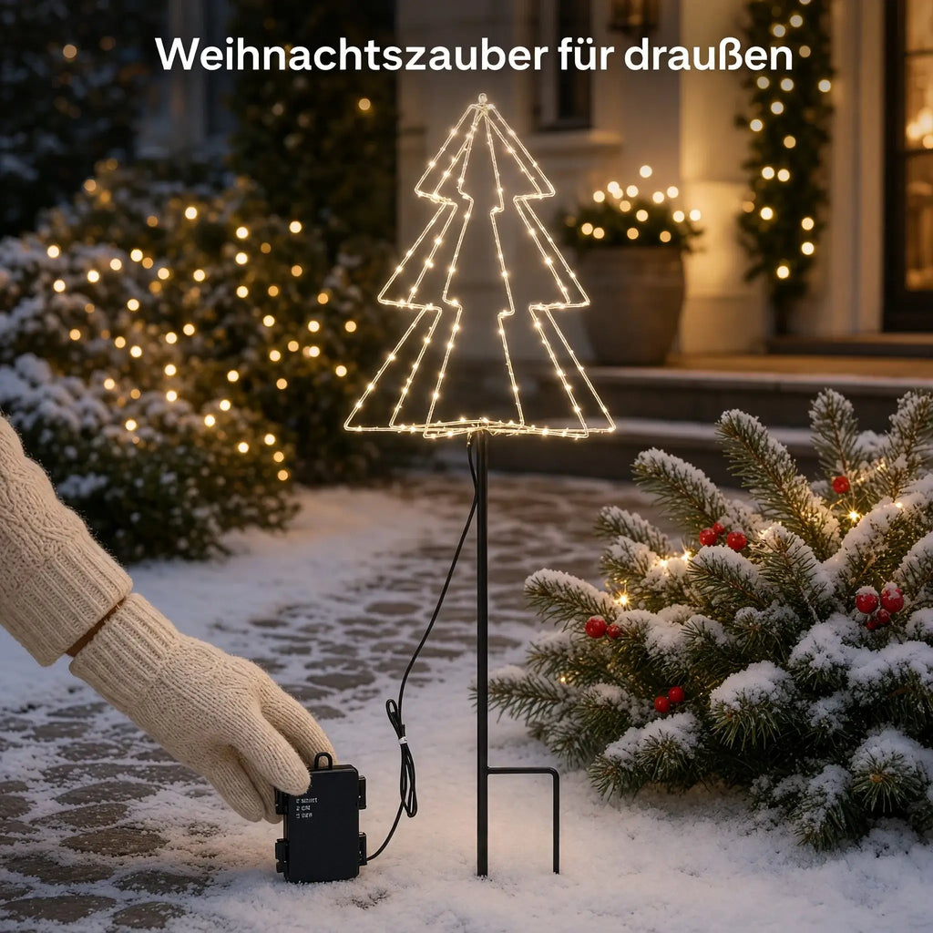 LED-Gartenstecker Tannenbaum – 80 cm, 52 LEDs & Timer