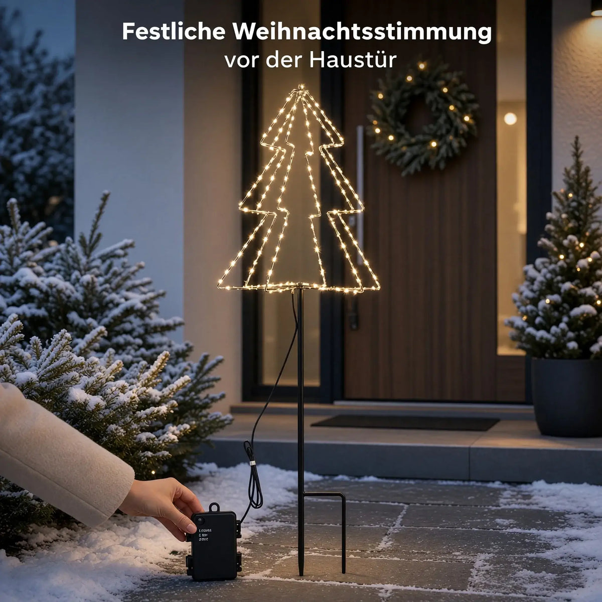 LED-Gartenstecker Tannenbaum – 80 cm, 52 LEDs & Timer