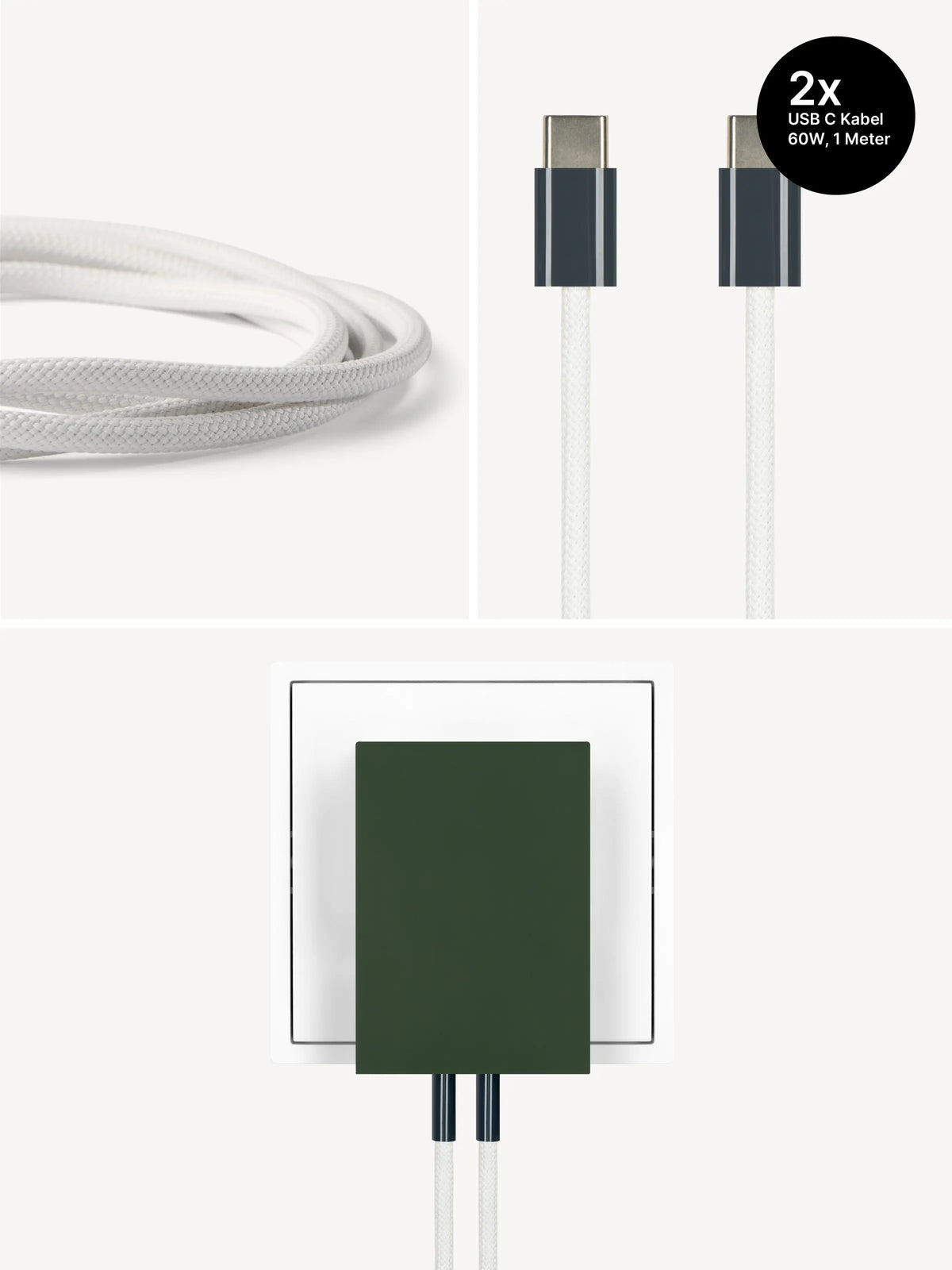 REDUCT edge.65 USB-C-Ladeset – 65 W & 2 Kabel in Midnight