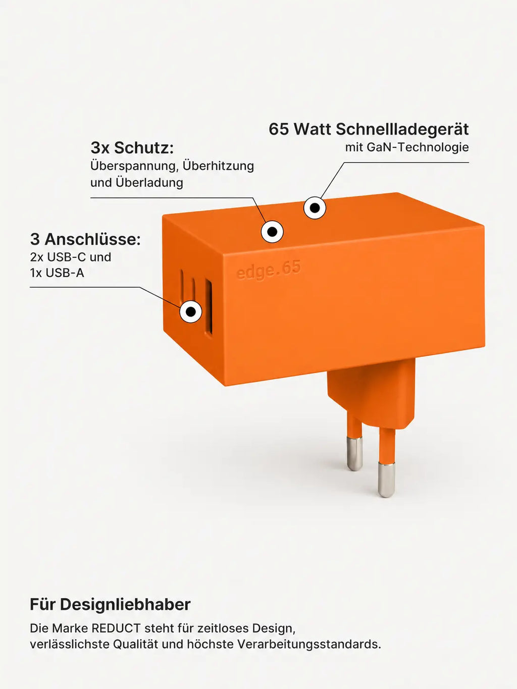 REDUCT edge.65 USB-Ladegerät – 65 W, Autumn