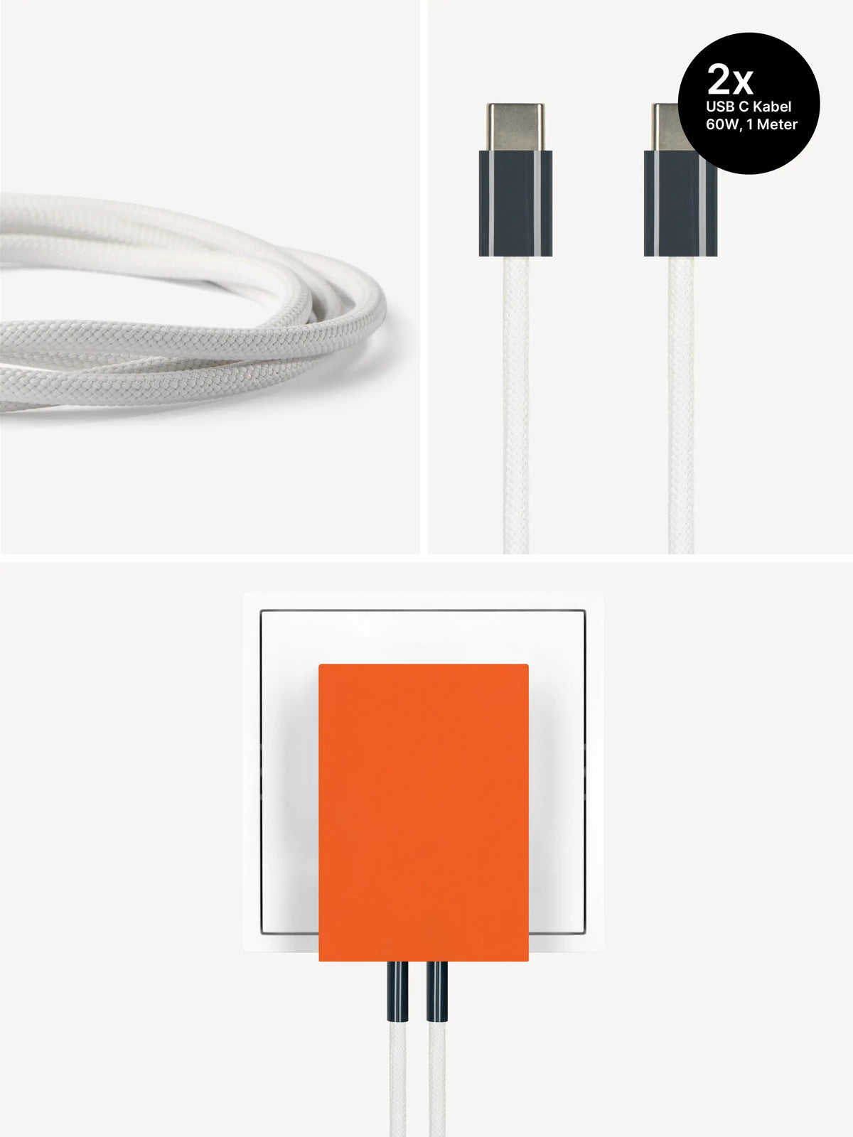 REDUCT edge.65 USB-C-Ladeset – 65 W & 2 Kabel in Midnight