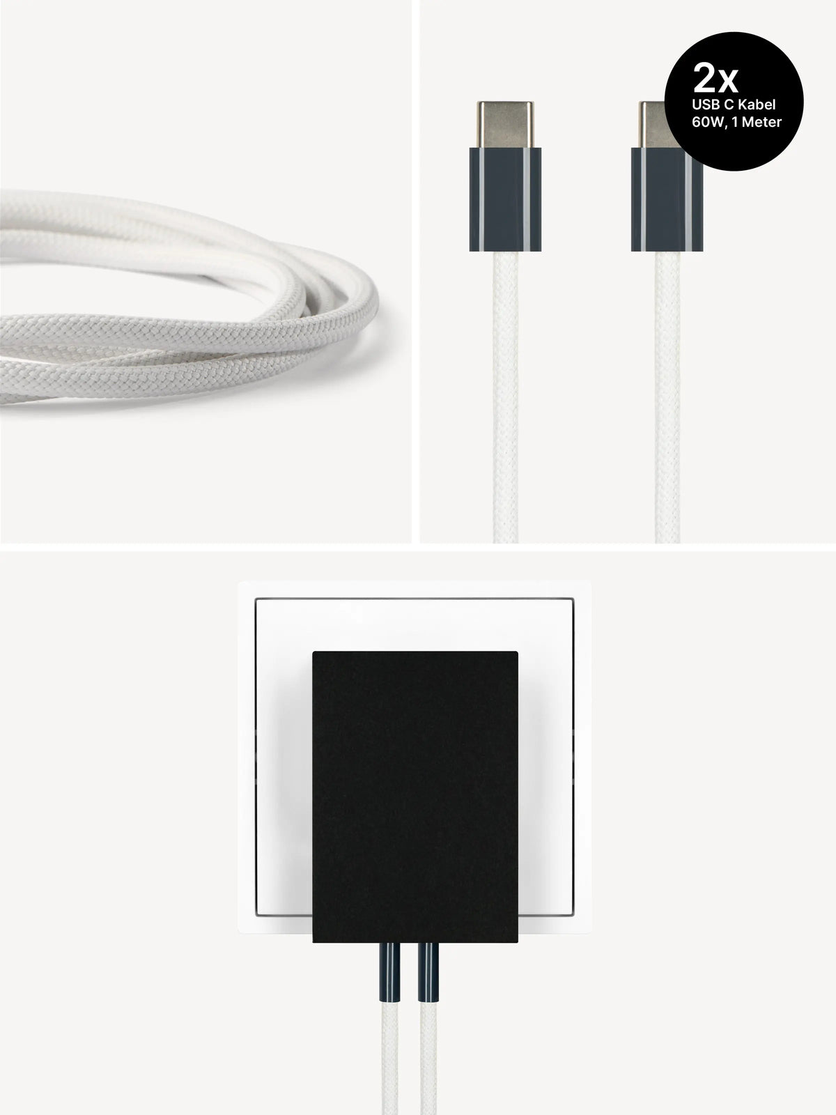 REDUCT edge.65 USB-C-Ladeset – 65 W & 2 Kabel in Midnight