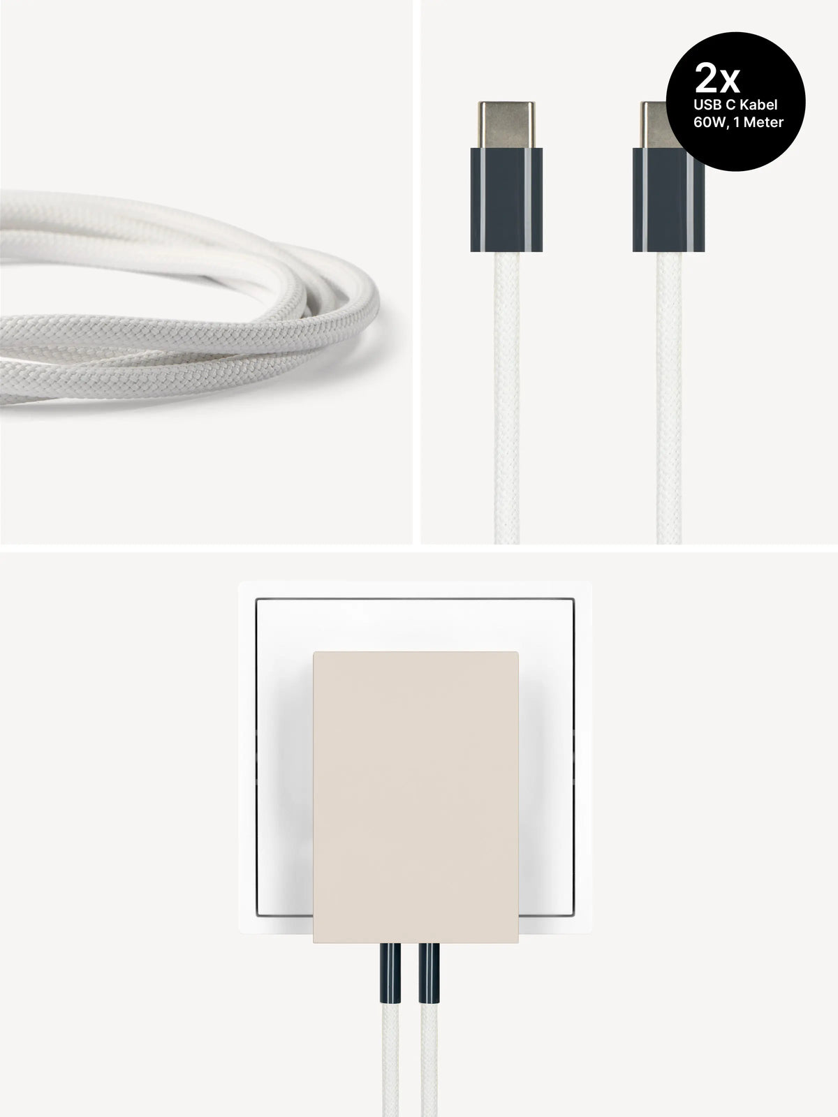 REDUCT edge.65 USB-C-Ladeset – 65 W & 2 Kabel in Midnight