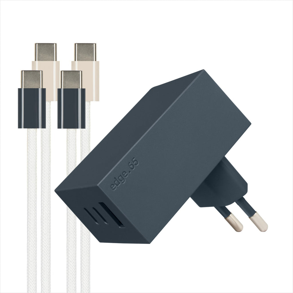 REDUCT edge.65 USB-C-Ladeset – 65 W & Kabel in Midnight + Dune