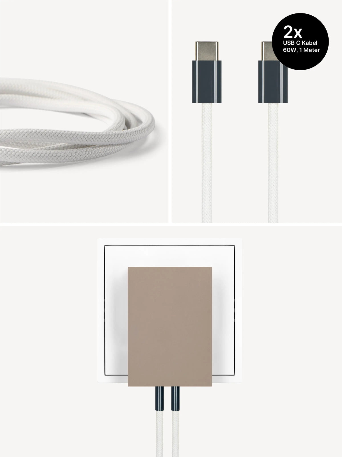 REDUCT edge.65 USB-C-Ladeset – 65 W & 2 Kabel in Midnight