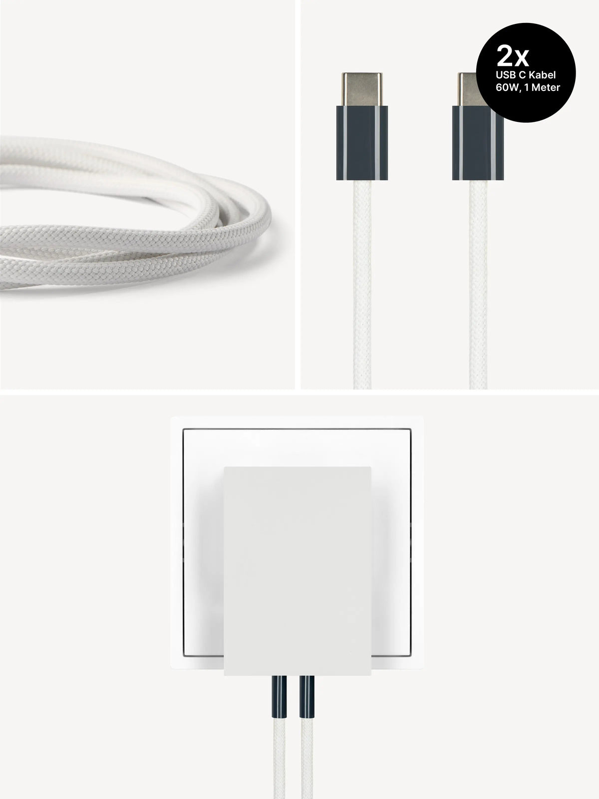 REDUCT edge.65 USB-C-Ladeset – 65 W & 2 Kabel in Midnight