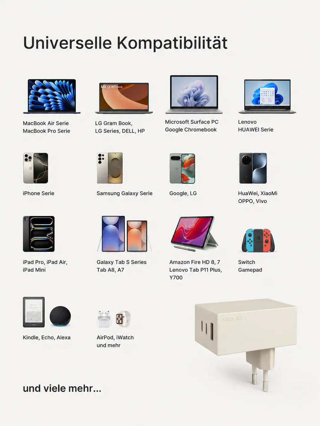 REDUCT edge.65 USB-Ladegerät – 65 W, Dune
