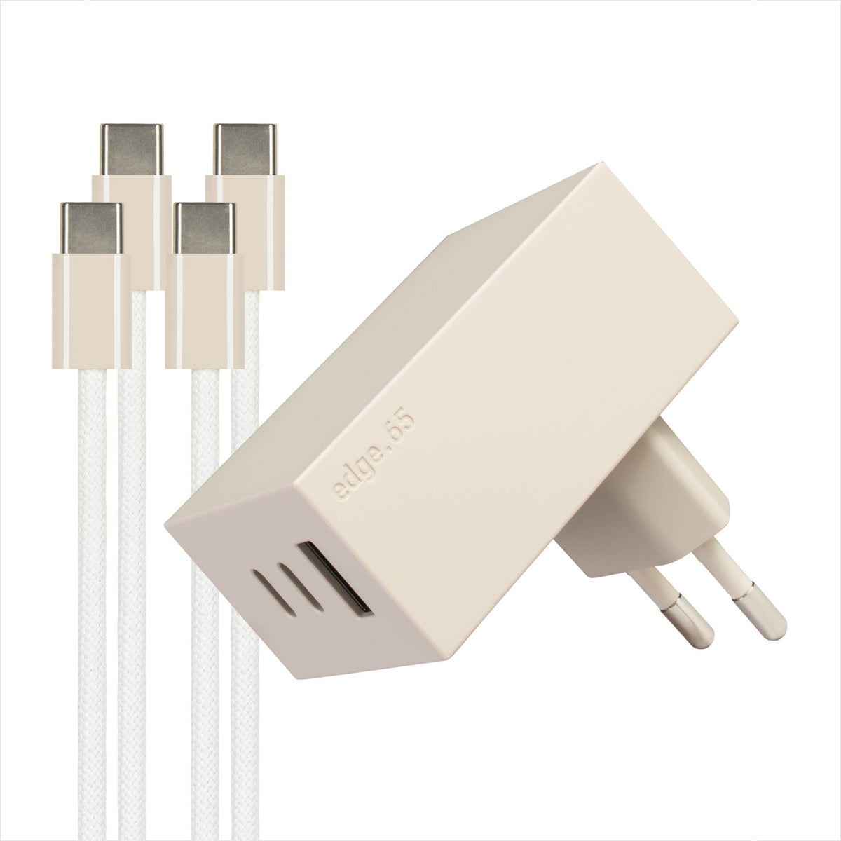 REDUCT edge.65 USB-C-Ladeset – 65 W & 2 Kabel in Dune