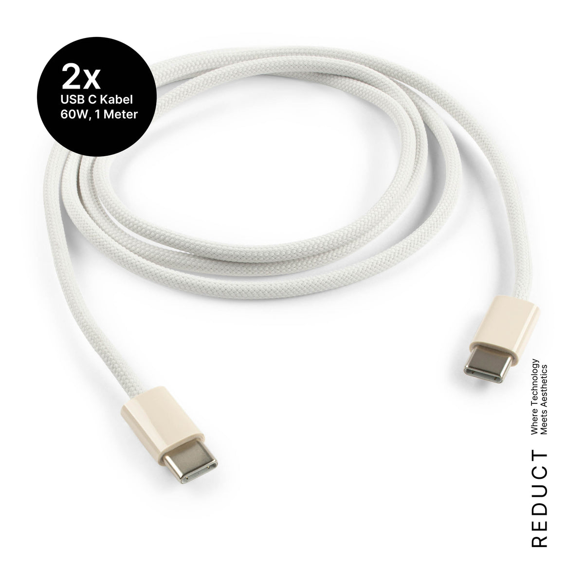 REDUCT edge.65 USB-C-Ladeset – 65 W & 2 Kabel in Dune