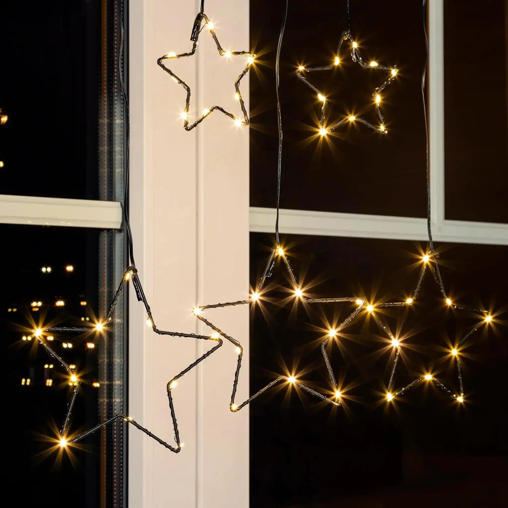 LED-Sternenvorhang 80 × 85 cm – 50 LEDs & 6h-Timer